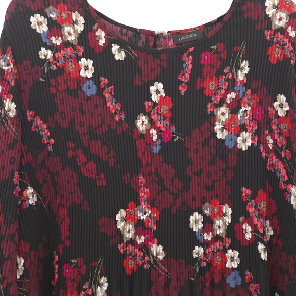 J. Jill Wearever floral pleated chiffon tunic top Size 2X A-line 3/4  sleeves - Picture 5 of 12
